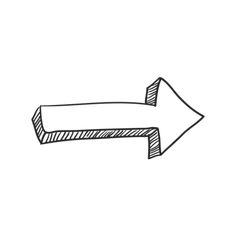 an arrow drawn in chalk on a white background