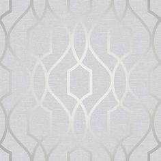 a gray and white wallpaper with an intricate design