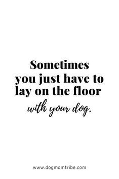 a quote that says sometimes you just have to lay on the floor with your dog