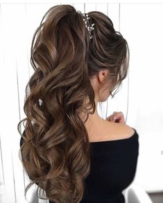 Party Hairstyles For Long Hair, Sanggul Modern, Tail Hairstyle, Pony Hairstyles, Long Hair Wedding Styles, Prom Hairstyles For Long Hair, Wedding Hair Down