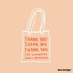 a bag with the words thank you thank you for supporting small businesses