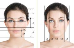 a woman's face is shown with measurements