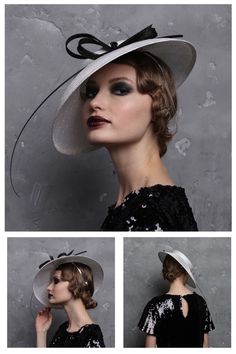 Elegant White Derby Hat With Feather & Bow Exclusive Ladies Headwear by DIVA HATS. Women head accessories for weddings, routs, parties, derby. Ready-to-wear hats that respond to all the latest trends in fashion. Look at your very best, this charming derby hat glorifies your personality and enhances the positivity of your etiquette on all occasions. Whether you are attending a wedding reception, Kentucky derby or visiting any other formal or informal event, it accentuates your style an.. White Derby Hat, Hat With Feather, Latest Trends In Fashion, Fashion Designers Famous, Derby Fascinator, Floppy Sun Hats, Classic Hats, Kentucky Derby Hat, Derby Hat