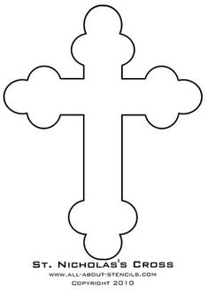 a cross with the word st nicholas's cross on it in black and white