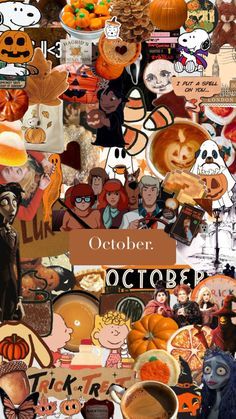 a collage of halloween pictures and pumpkins