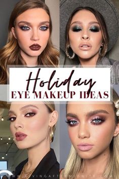 Simple Winter Eye Makeup, Office Party Makeup Looks, Simple Holiday Eye Makeup, Holiday Smokey Eye Makeup, Makeup Looks Christmas Party, Christmas Photo Makeup, Holiday Photo Makeup, Makeup For Christmas Pictures, Holiday Makeup For Brown Eyes