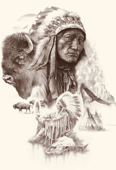 Geronimo Tattoo Native American, Native American Headdress Tattoo, Native Indian Tattoos, Christus Tattoo, Indian Tattoo Design, American Indian Artwork, Native American Drawing, American Indian Tattoos