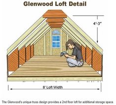 a woman is sitting on the floor in front of a loft with measurements for it