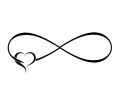 an infinite love symbol with a heart