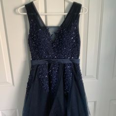 - Custom Made To Me - Size/ Fit: Made To My Measurements (31”, 26”, 30”), Fits Like A Xs - No Brand, Handmade - Features: Padded, Silk Underskirt, Lace And Jewel Appliqus - Sparkles And Tulle Layers - Fitted At The Waist, Silk Belt - Homecoming Length, Like A Mini Dress Blue Homecoming Dress, Layered Fits, Blue Homecoming Dresses, Homecoming Dress, Ladies Boutique, Boutique Dresses, No Brand, Homecoming Dresses, Homecoming