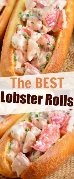 the best lobster roll recipe is made with bread and topped with fresh herbs, lemons, and parsley