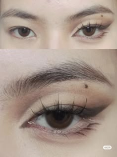 Make Up Trends 2022 Winter, Asian Eye Eyeliner, Sleepy Droop Eye Makeup, Makeup Ideas For Almond Shaped Eyes, 90s Asian Baddie Makeup, Douyin Makeup Eyeliner, Tapered Eyelids Aesthetic, Earthy Makeup Looks Brown Eyes, Smokey Asian Eye Makeup