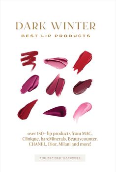 dark winter lipstick, deep winter lipstick, dark winter lip liner, dark winter lipstick, dark winter lip gloss, deep winter lipgloss Lipstick For Cool Winter, Dark Winter Lipstick Colors, Deep Winter Lipstick Colors, Deep Winter Lipstick, Dark Winter Lipstick, Winter Pallette, Winter Lipstick Colors, Deep Winter Palette Outfits, Winter Lipstick