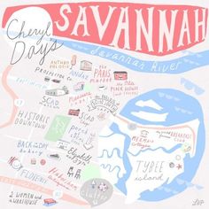 a map with the name savannah written on it