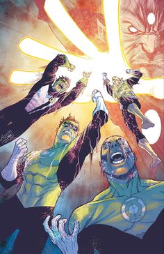 the cover to green lantern vol 2, featuring two men with their hands in the air