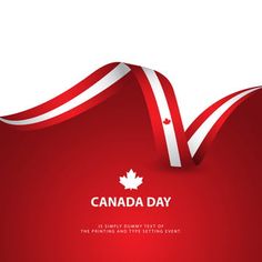 the canadian flag is waving in the wind with text canada day on it's side