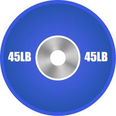 a blue disk with the number 45lb on it