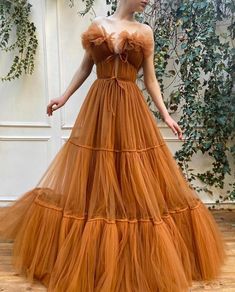 Charming Georgina Gown – Teuta Matoshi Orange Tulle Party Dress, Orange Tulle Dress For Party, Orange Maxi Dress For Formal Occasions, Orange Long Dress For Evening, Orange Maxi Dress For Wedding, Orange Maxi Length Wedding Dress, Orange Maxi Length Dress For Wedding, Orange Floor-length Gown For Gala, Elegant Floor-length Orange Gown For Party