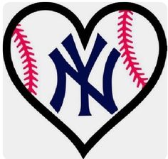 a heart shaped baseball with the new york yankees on it