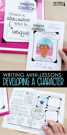 writing mini - lessons developing a character's story in an interactive unit for children