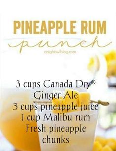 pineapple rum punch recipe with 3 cups