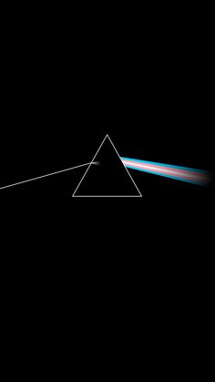 the dark side of the moon is shown with pink and blue light coming from it