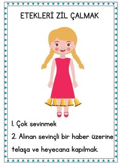 a girl in a pink dress with the words, efeklerzil salmak