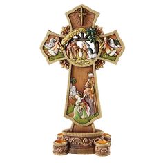 13 Candleholder - Nativity Cross Advent Wreath Third Sunday Of Advent, Cross Candle Holder, Nativity Of Jesus Christ, The Coming Of Jesus, Cross Candle, Nativity Advent, Light Of God, Cross Candles, Advent Candle Holder