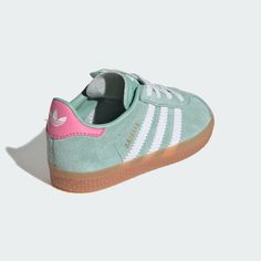 Pink And Green Gazelles, Gazelles Adidas, Adidas Gazelle Women, Adidas Gazelles, Laces Shoes, Preppy Shoes, Adidas Kids, Fashion 2024, Adidas Gazelle Sneaker