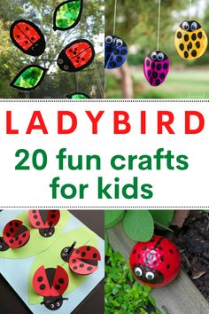 ladybug crafts for kids with text overlay that reads 20 ladybug crafts for kids