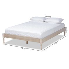 Baxton Studio Colette French Bohemian Antique White Oak Finished Wood Full Size Platform Bed Frame FredCo theFredCo Bohemian Platform Bed, King Size Platform Bed, French Bohemian, Steel Bed Frame, Full Size Platform Bed, Wood Platform Bed Frame, Full Platform Bed, Queen Size Platform Bed, Steel Bed