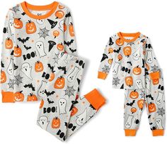 100% Cotton Glow Halloween, Dark Halloween, Halloween Pajamas, Christmas Pajama Set, Cotton Pajamas, Cotton Farming, Halloween Baby, Holiday Pajamas, Leg Cuffs