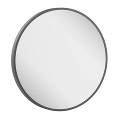 an empty round mirror on a white background