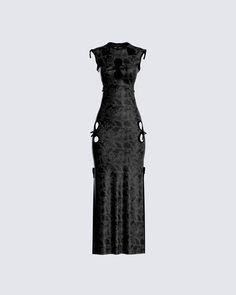 Have a diva moment and make it your empire in this black maxi dress 💅 Crafted from jersey fabric, boasting a double side slit, a pull-on style, and contrast binding ties - this look will have everyone worshipping your every move 🖤 Fuzzy Skirt, White Corset Dress, Red Mini Skirt, High Fashion Outfits, Dress Crafts, Black Maxi, Sheer Dress, Black Maxi Dress, Dream Dress