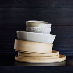 a stack of bowls sitting on top of each other