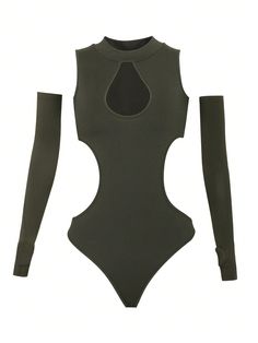 a bodysuit with long sleeves and cut outs