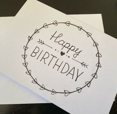 Handlettering DIY Birthday Card „Happy Birthday“ Handlettering Happy Birthday, Happy Birthday Drawings, Happy Birthday Cards Handmade, Happy Birthday Cards Diy, Hand Lettering Cards, Book Crafts Diy, Hand Drawn Cards, Birthday Letters