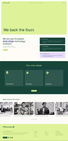 an image of a web page with green and white colors