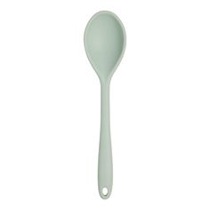 a white spoon with a long handle on a white background