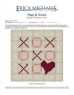 a cross stitch pattern for hugs and kisses