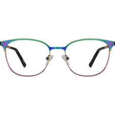 Add a little color to your everyday eyewear with these metal browline glasses. Adjustable nose pads spring hinges and acetate temple tips provide a comfortable fit. | Zenni Women's Browline Prescription Eyeglasses Stainless Steel Browline Glasses, Everyday Glasses, Hinged Frame, Classic Vibe, Rim Design, Zenni Optical, Oval Face Shapes, Oval Face, Glasses For Women