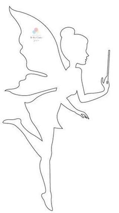 the outline of a fairy holding a wand