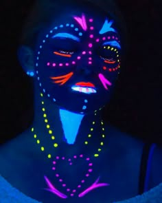 Fluorescent Makeup, Sci Fi Makeup, Neon Rave, Glow In Dark Party, Vaporwave Wallpaper