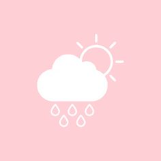 a pink background with a white cloud and sun in the sky on top of it