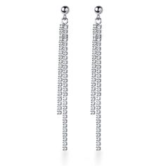 PRICES MAY VARY. MATERIAL: Except for cubic zirconia, all other metal of these cz dangle earrings is made of genuine 925 Sterling Silver, including earrings posts and the whole earrings. These sterling silver earrings are electroplated with genuine Rhodium/18K Gold/Rose Gold, which is Hypoallergenic, Lead-free, Nickel-free, Cadmium-free and don't turn your skin green. SIZE: The total length: 4.5cm(1.7in) and 6.3cm(2.5in), weight: 2.37g/pair and 3.59g/pair. These long earrings won't put too much Dangle Earrings Wedding, Long Dangle Earrings, Cz Earrings, Silver Crystal, Rhinestone Earrings, Long Earrings, Crystal Rhinestone, Earrings For Women, Gold Rose