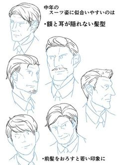 an image of a man's face with different facial expressions in english and japanese