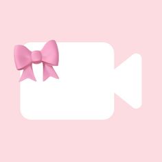 a pink bow on the side of a white square with an arrow pointing to it