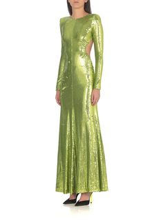 85% Polyester, 15% Polyamide Lining:, 100% Polyamide Luxury Embellished Fitted Maxi Dress, Designer Green Long Sleeve Dress, Fitted Luxury Maxi Dress For Party Season, Luxury Fitted Midi Dress For Party Season, Luxury Green Spring Dress, Designer Fitted Evening Dress, Luxury Fitted Green Maxi Dress, Embellished Fitted Evening Dress For Dinner, Designer Green Dresses For Formal Occasions