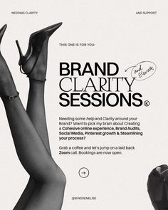 Elevate your online presence with a Brand Clarity Session! This board explores how to choose the perfect fonts for your social media, just like the chic high heels on these stylish legs! Discover how font choices impact your brand's personality and find the perfect font to make your message shine. #BestSocialMediaFonts #ad Branding For Instagram, Product Social Media Design, Brand Layout, Brand Clarity, Back Girl, Instagram Graphic Design, Brand Marketing Strategy, Instagram Branding Design, Top Aesthetic