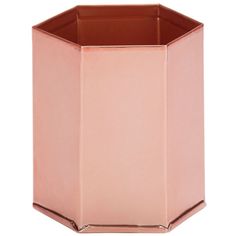 a pink vase is shown on a white background and it looks like hexagonal